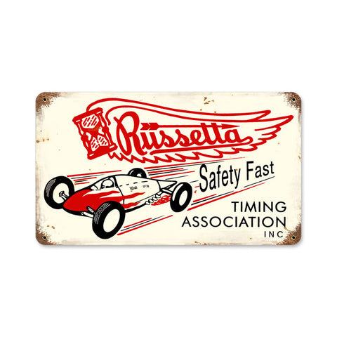 Russetta Timing Vintage Sign Metal Sign