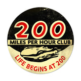 200 Mph Vintage Sign Metal Sign