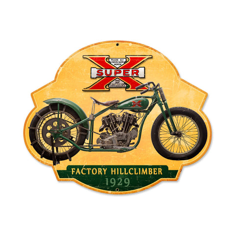 Super X Hillclimber Vintage Sign Metal Sign