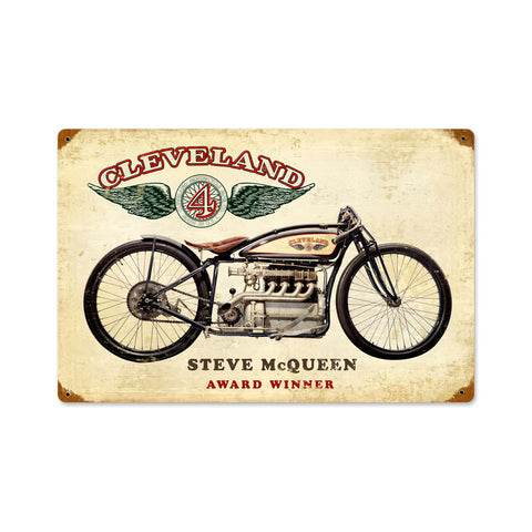Cleveland Steve Mcqueen Vintage Sign Metal Sign