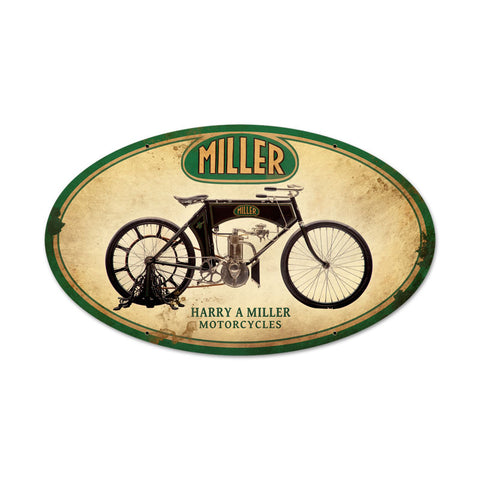 Miller Motorcycles Vintage Sign Metal Sign