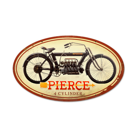 Pierce 4 Cylinder Vintage Sign Metal Sign