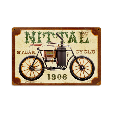 Nittal-Steam-Cycle-Vintage-Sign-Metal-Sign