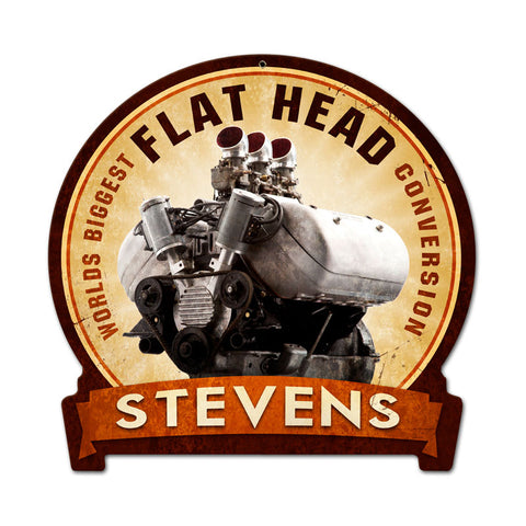 Flat Head Engine Vintage Sign Metal Sign