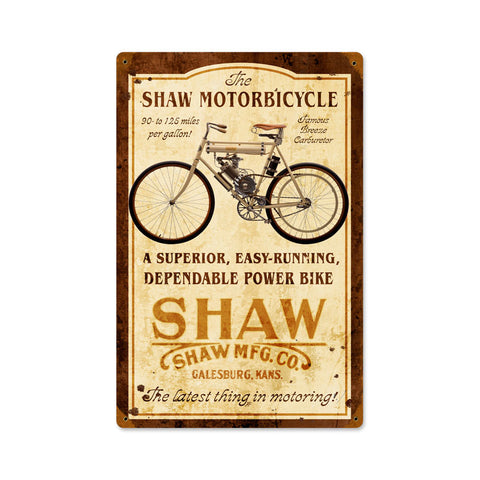 Shaw Motorbike Vintage Sign Metal Sign