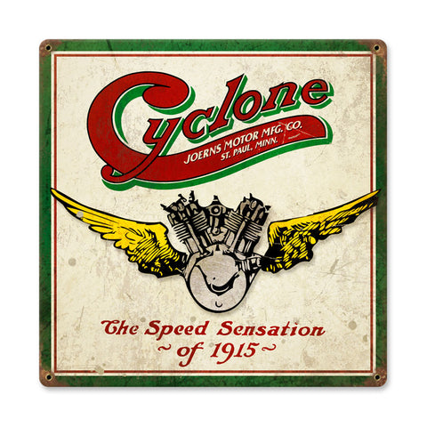 Cyclone Logo Vintage Sign Metal Sign