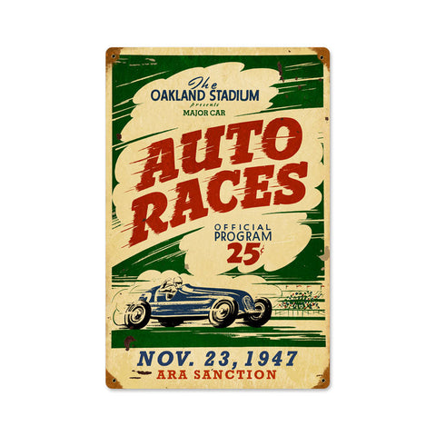 Oakland-Auto-Races-Vintage-Sign-Metal-Sign