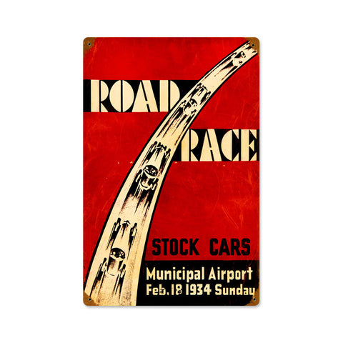 Road Race Vintage Sign Metal Sign