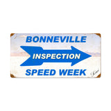 Bonneville Inspection Speed Week Vintage Sign Metal Sign