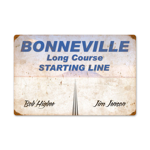 Bonneville Starting Line Vintage Sign Metal Sign