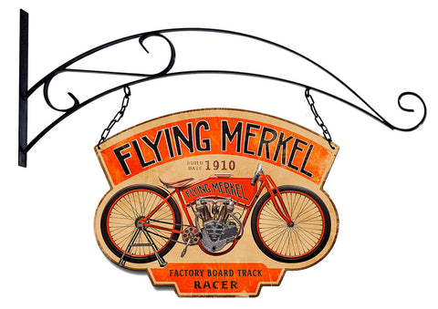 Double Sided Flying Merkel Vintage Sign Metal Sign