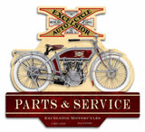 Double Sided Excelsior Motorcycle Metal Sign