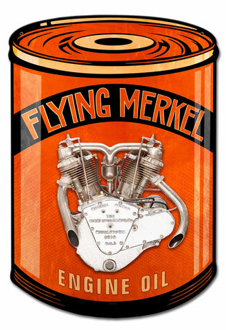 Flying Merkel Can Double Sided Metal Sign 14in X 20in Metal Sign