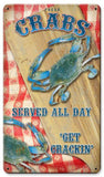 Fresh Crabs Vintage Sign Metal Sign