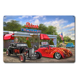 Nostalgic America Diner Metal Sign 18in X12in Metal Sign