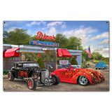 Nostalgic America Diner Metal Sign 24in X16in Metal Sign