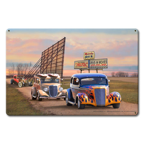 Drive In Metal Sign 18in X12in Metal Sign