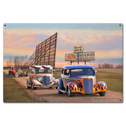 Drive In Metal Sign 24in X16in Metal Sign