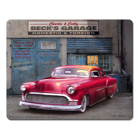 Beck's Garage Metal Sign 15in X12in Metal Sign