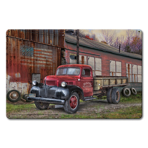 Factory Truck Metal Sign 18in X12in Metal Sign