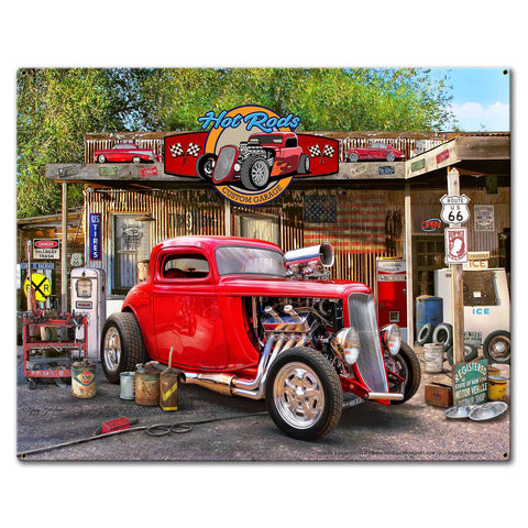 Hot Rod Metal Sign 30in X24in Metal Sign