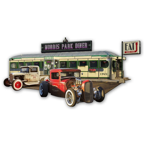 Morris Park Diner Metal Sign 22in X11in Metal Sign