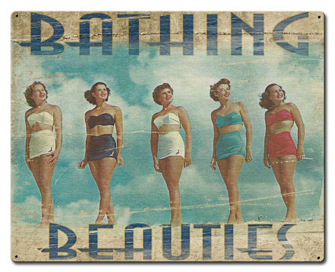 Bathing Beauties Vintage Sign Metal Sign