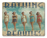 Bathing Beauties Vintage Sign Metal Sign