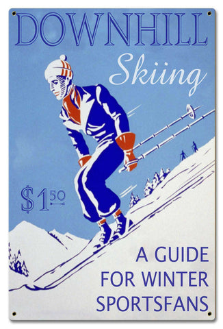 Downhill-Skiing-Guide-Vintage-Sign-Metal-Sign