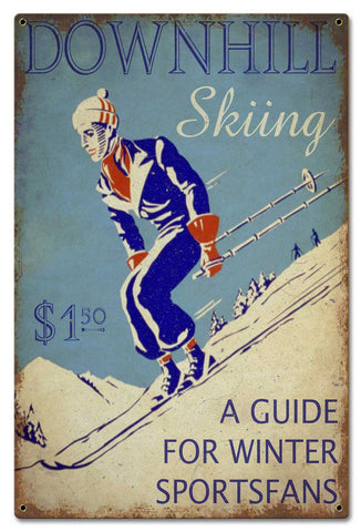 Downhill-Skiing-Guide-Distressed-Vintage-Sign-Metal-Sign