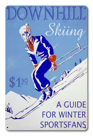 Downhill-Skiing-Guide-Vintage-Sign-Metal-Sign