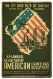 Art Institute Of Chicago 49th Annual Distressed Vintage Sign Metal Sign