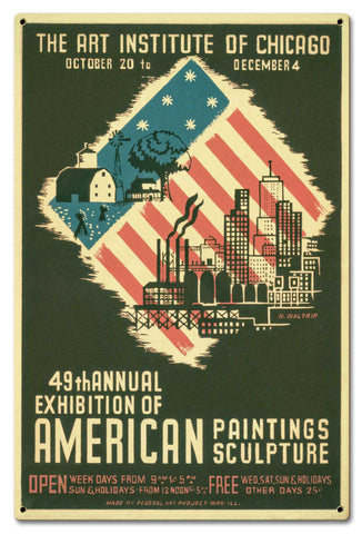 Art-Institute-Of-Chicago-49th-Annual-Vintage-Sign-Metal-Sign