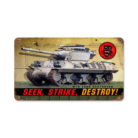 Seek-Strike-Destroy-Vintage-Sign-Metal-Sign