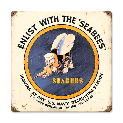 Seabees Vintage Sign Metal Sign