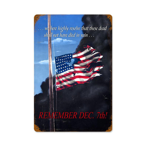 Remember Dec 7Th Vintage Sign Metal Sign