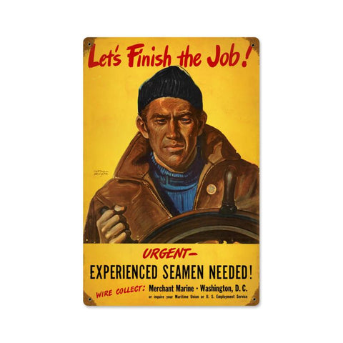 Finish The Job Vintage Sign Metal Sign