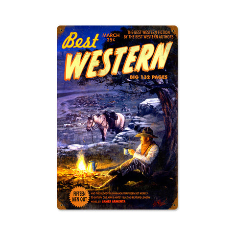 Western Cowboy Vintage Sign Metal Sign