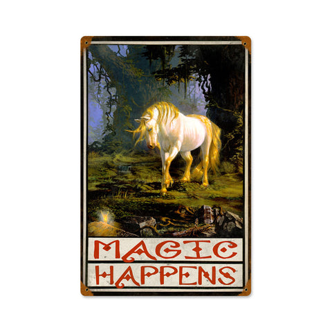 Magic Happens Vintage Sign Metal Sign