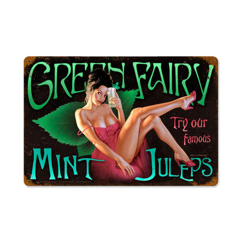 Green Fairy Vintage Sign Metal Sign