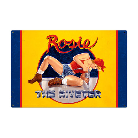 Rosie The Riveter Vintage Sign Metal Sign