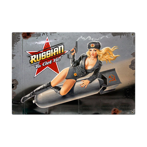 Russian-Nose-Art-Vintage-Sign-Metal-Sign