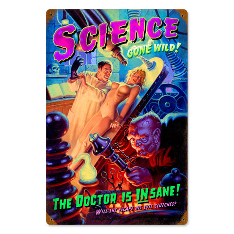 Science Gone Wild Vintage Sign Metal Sign