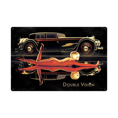 Double Vision XL Vintage Sign Metal Sign