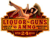 Liquor Guns Ammo Vintage Sign Metal Sign