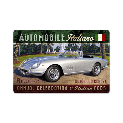 Automobile-Italiano-Vintage-Sign-Metal-Sign