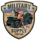 Military Supply Shield Metal Sign