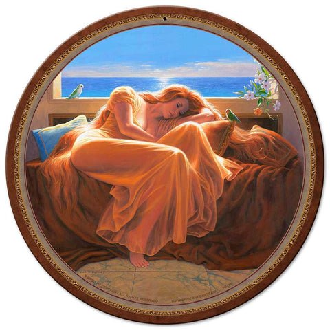 Flaming June Metal Sign