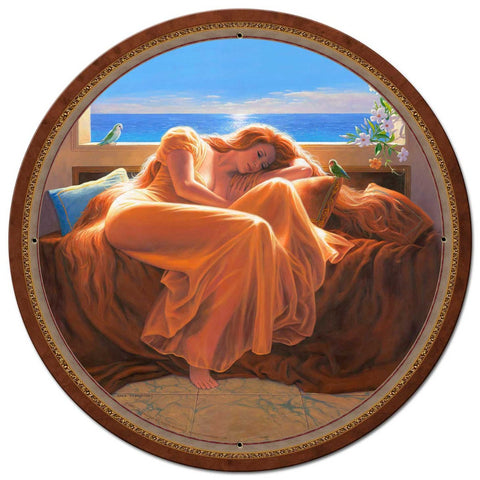 Flaming June Metal Sign