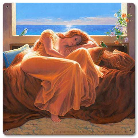 Flaming June Metal Sign